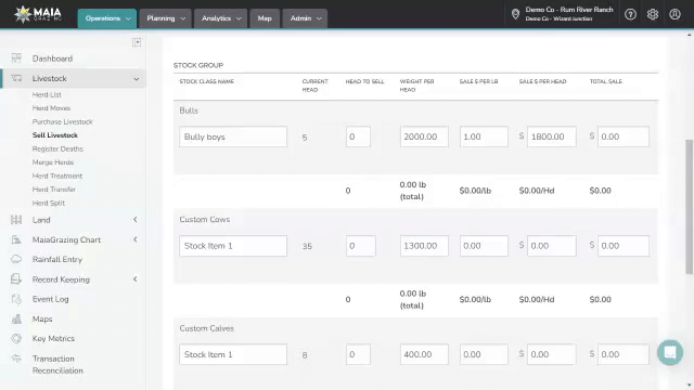 Sell Livestock Stock Item
